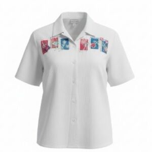 NWT Vintage Napa Valley embroidered top size XL button down floral stitching